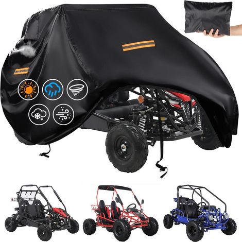 Go-Kart Abdeckung 420D Oxford wasserdicht für 2-Sitzer, mit Lüftungsschlitz & Reflektoren (1/5)
