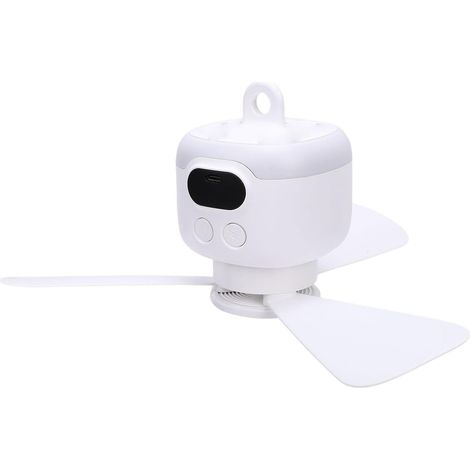 Ventilateur de Plafond USB Silencieux avec Télécommande, 3 Vitesses de Ventilation, 4 Minuteries, Petit Ventilateur Suspendu de 27 Cm, Batterie Rechargeable USB 8000 MAh, Idéal (1/5)
