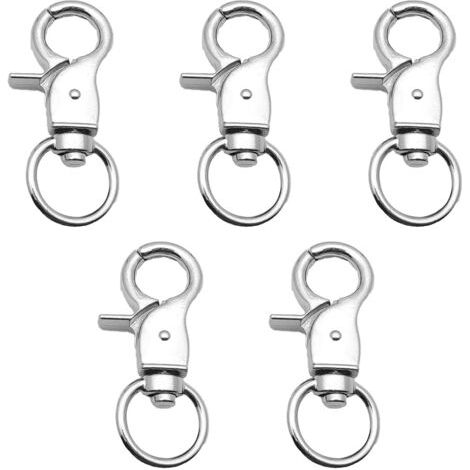 Ahlsen 5 Pcs Mousqueton Porte Clé, Mousqueton Pivotant Multifonction, Mini Mousquetons Pivotants De Alliage De Zinc Chaîne de Chien Crochet de Porte-Clé, pour Porte-clés, Laisses De Chien (1/5)