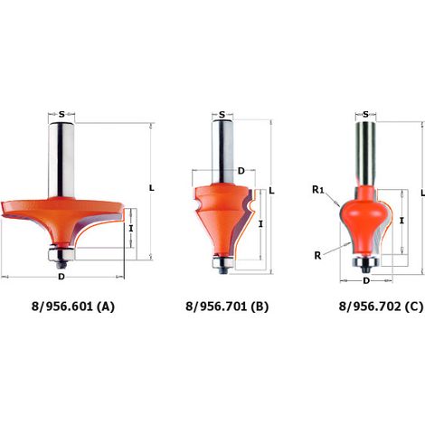 CMT – Fraise pour défonceuse 35mm – Chanfrein 30° – Rayon 3,2mm – Hauteur 38mm – Section 12mm pour finitions soignées sur bois