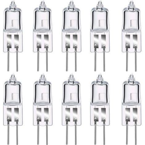 Ampoules Halogènes G4, Lampe de Base à Broche Halogène G4 12V 20W, 2800K Blanc Chaud Gradable G4 Lampe à Capsule Transparente Lot de 10 (1/5)