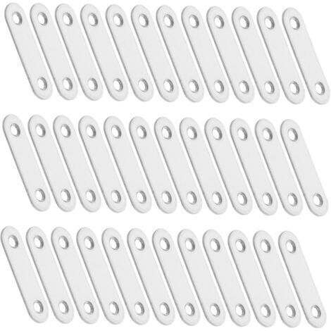 40 Pièces Équerres Plates INOX Épaisses Support Renforcé Fixation Meubles Plaques Droites Stabilisatrices Acier Inoxydable pour Réparation et Assemblage Robuste