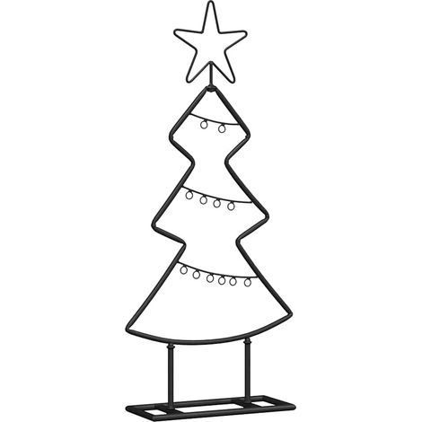 Árbol de Navidad de metal con soporte Negro 60 cm Acero vidaXL