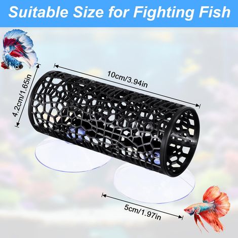 Tunnel pour Poisson Combattant Jouet Lit Hamac avec Ventouse Décoration d'Aquarium pour Betta (1/5)