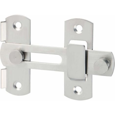 Ecleanfy - Verrou coulissant porte AIMOONSA en acier inox brossé 100×70 mm avec vis (1/5)