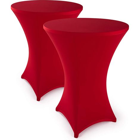 Housse Extensible Pour Table Haute - Diamètre 60-65 cm ou 80-85 cm - Polyester 90 % Élasthanne 10 % - Lot de 2 (1/5)