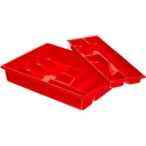 Veca, Porta Posate Doppio Rettangolare, Colori Assortiti, Plastica, 40x43 cm
