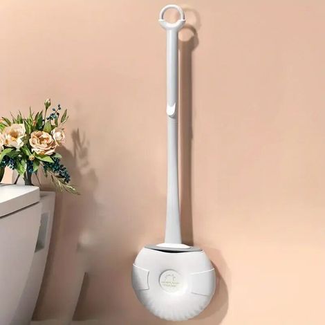 Silikon-Toilettenbürste mit Wandhalterung zur gründlichen Reinigung von Toiletten, hygienisches Badezimmeraccessoire