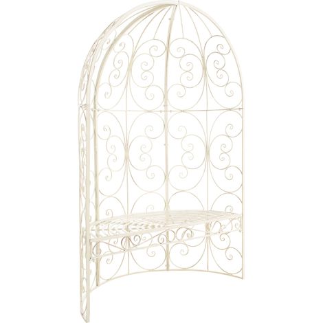 Halbpavillon Rosie mit Sitzbank antik-creme