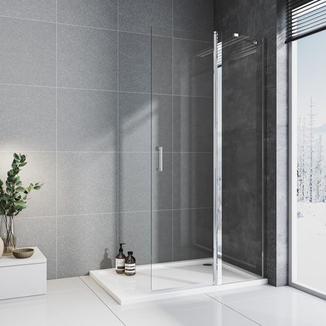 WDWRITTI Walk in Dusche 100x185cm Walk in Duschwand Drehtür Dusche Duschtrennwand 6mm ESG-Sicherheitsglas Nano Beschichtung