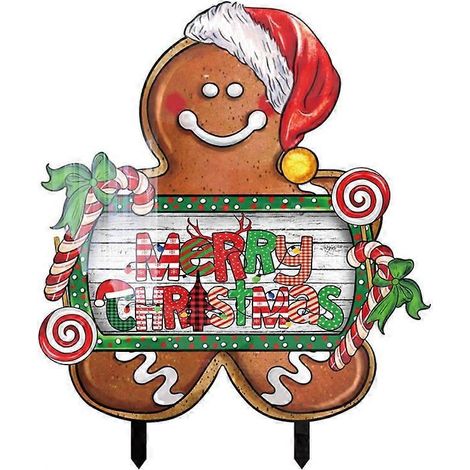 Weihnachts-Lebkuchen-Steckbäume, Weihnachts-Gartenschilder für die festliche Gartendekoration (1/5)