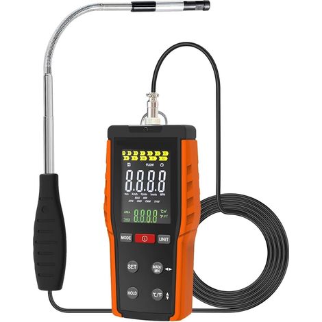 Anemómetro térmico portátil de 9000 F, recargable mediante USB-C, con sensor retráctil (1/5)