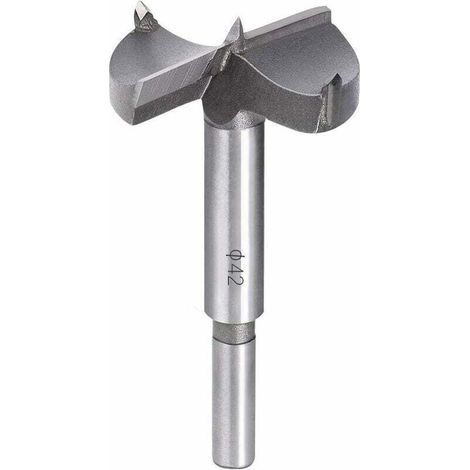 Mèches Bois, 42MM Fraise Bois Carbure, L'installation de Portes Sphériques Bois, Tiroirs, Contreplaqué, Vous aide Rapidement pour Faire des Trous Propres à Fond Plat Dans le Bois (1/4)