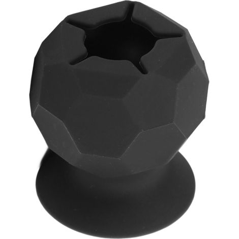 Collecteur de déchets portable pour étudiants, ventouse en silicone, fait main, boule de collecte de déchets, rangement vinyle, noir