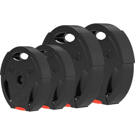 4er-Set Hantelgewichte, 2 x 2,5 kg/5kg Gewichte, Hantelscheiben-Set, Gewichtsscheiben für 2,5 cm Hantelstange, Ø 25/30 mm Bohrung, Schwarz