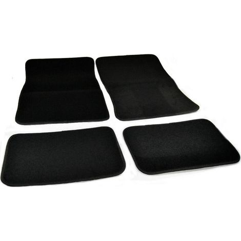 TRADE SHOP - Set 4 Tappetini Per Auto In Moquette Nera Antiscivolo Protezione Interni - (1/2)