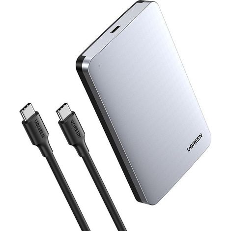 Ugreen CM300 70499 Festplattengehäuse für 2,5" SATA 3.0 6 Gbit/s - Grau + USB-C - USB-C-Kabel 0,5 m (1/5)