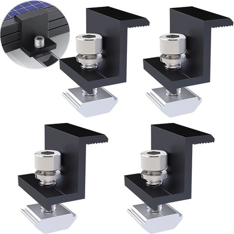Support Solaire Z - 30 mm - Aluminium - Pour Panneaux Solaires sur Toits Plats - Fixation Finale et Centrale - Lot de 4 (1/5)