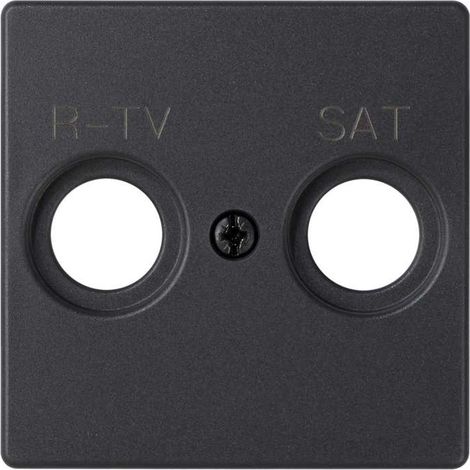 Simon 82 Konzept | R-TV + SAT Steckdosenplatte schwarz matt SIMON 8200097-098