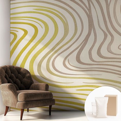 Fototapete Tapete Vliestapete mit Kleber Büro Wandgestaltung - Wanddekoration Wohnzimmer Fließende Eleganz 250x250 cm (1/5)