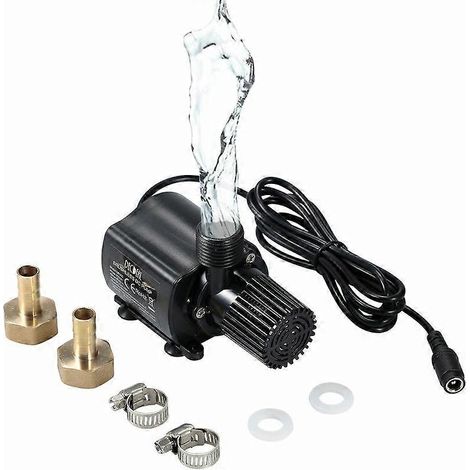 Pompe submersible de 800 litres/heure et de 5 mètres de profondeur, pompe à eau amphibie 12 V CC, compatible avec les bassins, les aquariums, les fontaines solaires et la circulation des piscines. (1/5)
