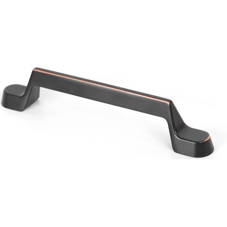 Tirador de Asa para Mueble  Estilo Contemporáneo  Fabricado en Zamak  Acabado en Cobre negro cepillado  Distancia Entrepuntos: 128 mm  Medidas 1451828 mm  Sistema de Fijación  Incluye Tornillos M4  4 