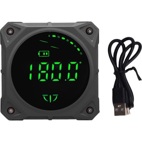 Decdeal Wiederaufladbarer 180°-Digitalwinkelmesser mit Magnetfuß - Digitale LCD-Wasserwaage für Holzbearbeitung und Maschinenbau (1/5)