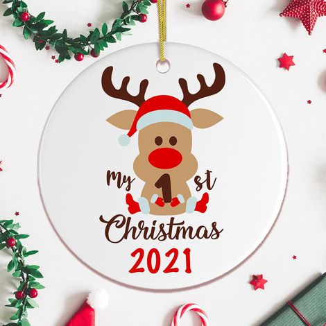 My First Christmas Baby Deer Ornament 2021 (1/3)
