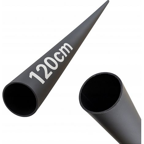 Tube en acier - 120 cm - Ø 19 mm - Noir - Résistant - Idéal pour garde-corps