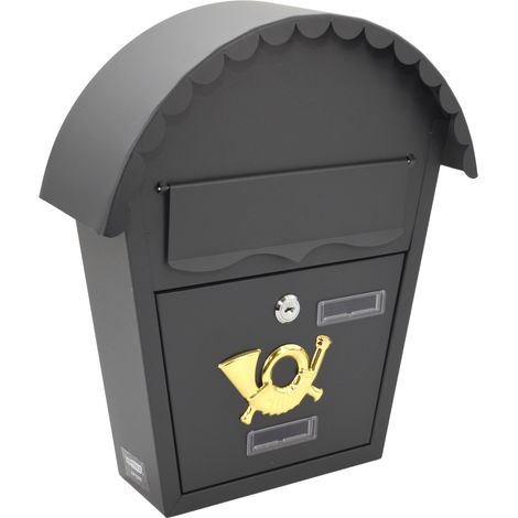 Briefkasten aus Stahl, Anthrazit, 320x370x100mm