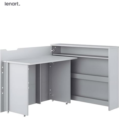 Lenart Bureau extensible avec rangement 115cm OFFICE CONSUS CW01L Gris gauche (1/4)