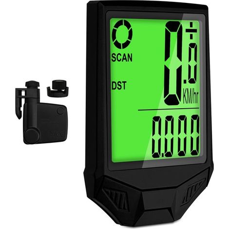 Longziming - Compteur de vélo sans fil - Étanche, avec écran LCD rétroéclairé - Odomètre, température, calories, fonction de réveil automatique - 1 pièce (1/5)