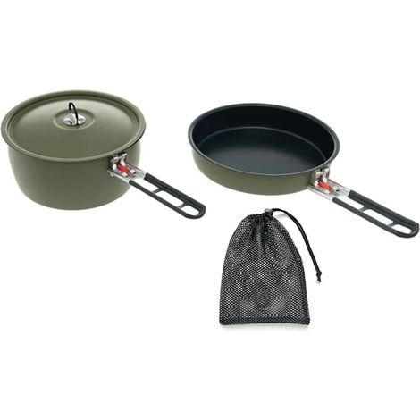 Casserole portable à chauffage rapide pour extérieur, poêle à frire avec fond antidérapant, casserole légère pour le camping, réchauds portables peu encombrants (1/4)
