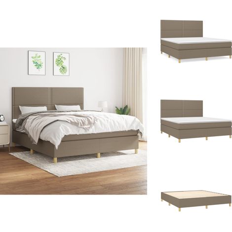 Boxspringbett mit Matratze Taupe 180x200 cm Stoff - Boxspringbett - Doppelbett - Betten - Schlafräume - Matratze (1/5)