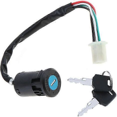Interrupteur de démarrage universel à 4 fils avec 2 clés et verrouillage de porte, accessoire moto pour quad, karting et moto cross. (1/5)