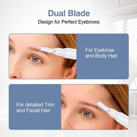 1 Tondeuse à sourcils, Rechargeable, Double lames, Portable, Coupe indolore, Femme (1/4)