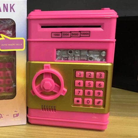 Boîte à monnaie électronique avec mot de passe, mini coffre-fort ATM pour enfants, cadeau d'anniversaire de Noël pour garçons et filles (1/5)