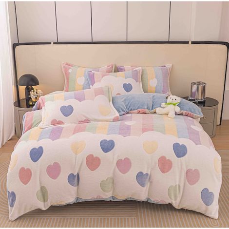 Parure de lit Cocolino 4 pièces pour lit double, drap-housse 180x200 cm, housse de couette 200x230 cm, 2 taies d'oreiller 50x74 cm, -1613 (1/2)