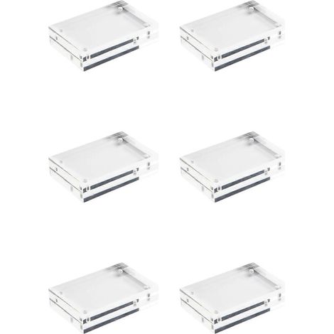 Six cadres photo magnétiques en acrylique transparent, parfaits pour préserver de précieux souvenirs, mesurant chacun 10x10 cm. (1/4)