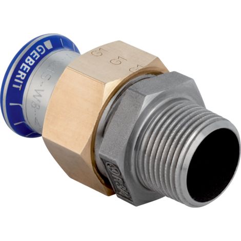 Joint traversant Mapress en acier inoxydable, sans silicone, avec filetage mâle, plat, d18 x R 3/4", joint traversant
