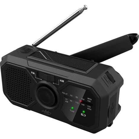 Radio de poche solaire & dynamo SOL-1540 avec lampe et chargeur USB (1/5)