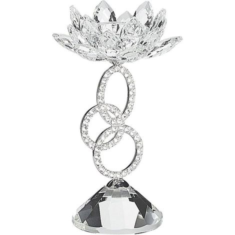 Candle Holder OVIEDO Glass 19 cm Silver (1/5)