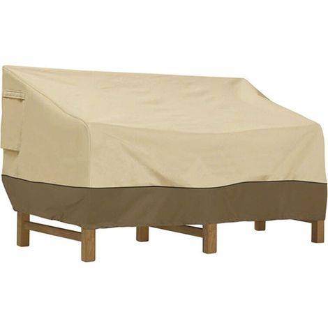 Bench cover, waterproof Oxford fabric garden bench cover, outdoor bench cover, UV protection, windproof sofa cover – Off-white 210D: 147 × 83 × 79 cm (1/4)