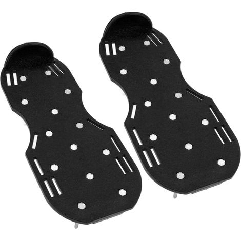 Chaussures à pointes pour aération de pelouse, semelles scarificatrices avec boucles triangulaires, idéales pour jardin - Noir (1/5)