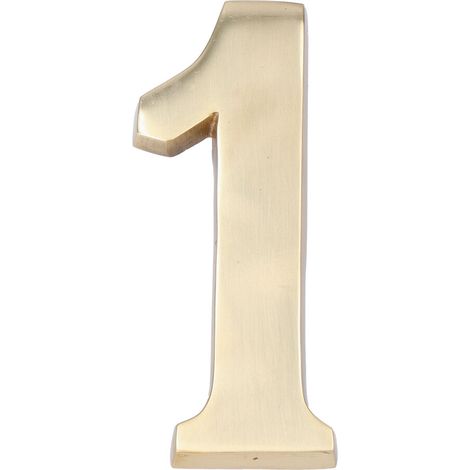 NUMERO 1 LATON PULIDO 10cm FIJACION INVISIBLE EDM