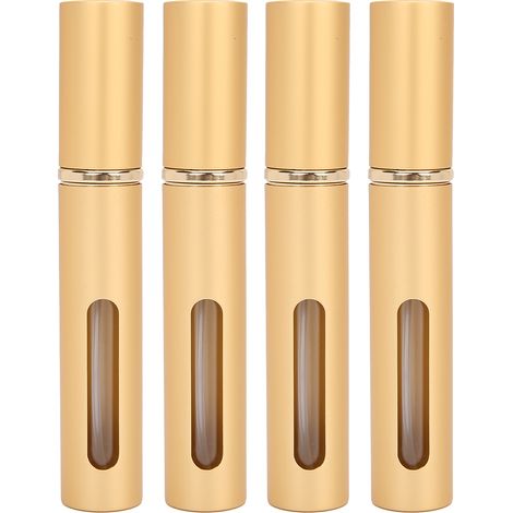 Flacon à parfum rechargeable en verre, vaporisateur vide portable pour extérieur, lot de 4 x 10 ml, doré (1/5)