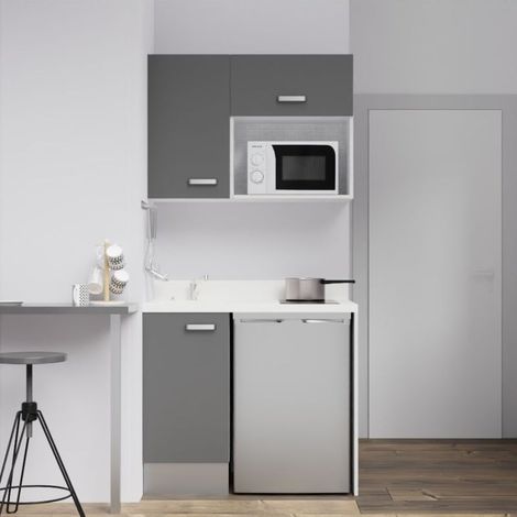 Kochnischen K00L - 100 cm - Grau - Snova - Spüle links