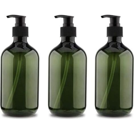 Set di 3 flaconi vuoti e ricaricabili da 500 ml con dosatore a pompa per sapone, ideali per cucina e bagno.