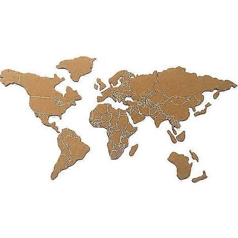 1 Tableau d'affichage en liège autocollant avec carte du monde (1/3)