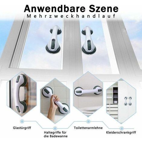 2 x Haltegriff für Badewanne, Dusche, Badewannenstütze, Haltegriff mit Saugnapf, Badezimmer (1/4)